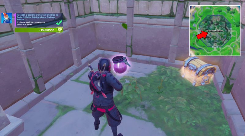 raccogli la pozione d amore di grimbles da fortezza furtiva fortnite