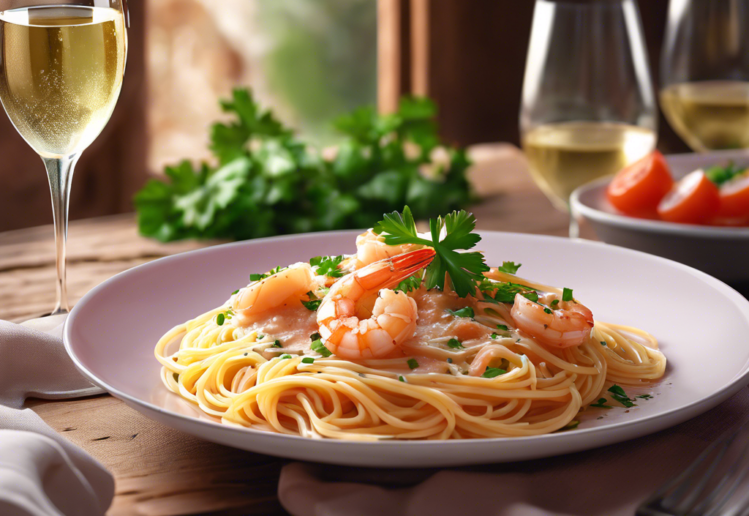 Spaghetti con Sugo ai Gamberetti