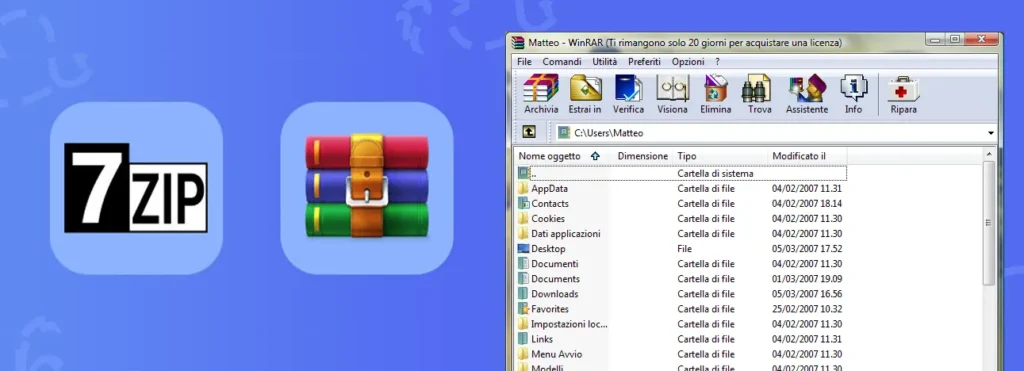 winrar 7-zip programmi essenziali